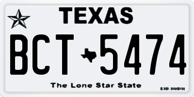 TX license plate BCT5474