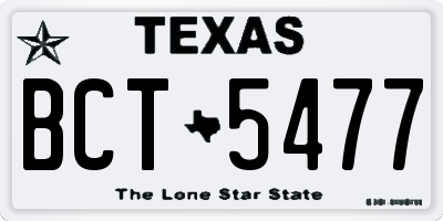 TX license plate BCT5477