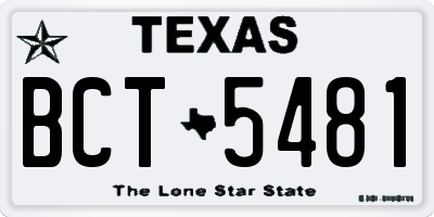 TX license plate BCT5481