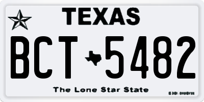 TX license plate BCT5482