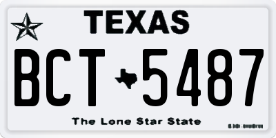 TX license plate BCT5487