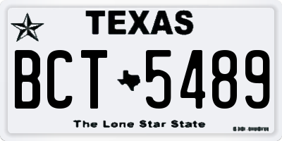 TX license plate BCT5489