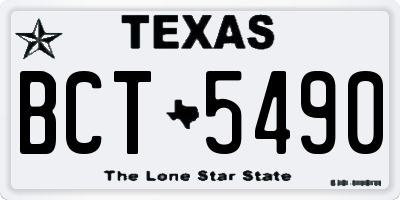 TX license plate BCT5490