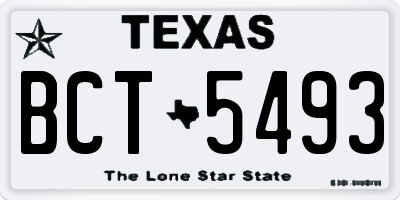 TX license plate BCT5493