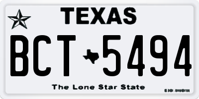 TX license plate BCT5494