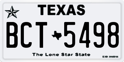 TX license plate BCT5498