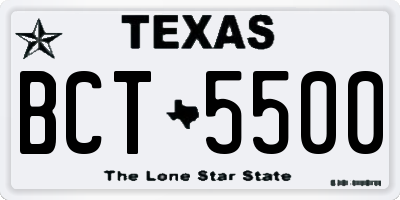 TX license plate BCT5500