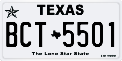 TX license plate BCT5501