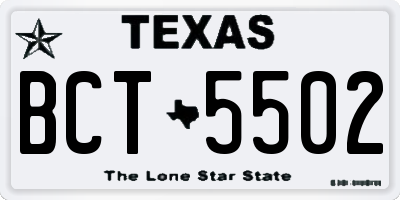 TX license plate BCT5502
