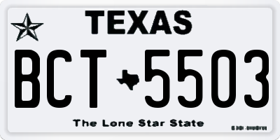 TX license plate BCT5503