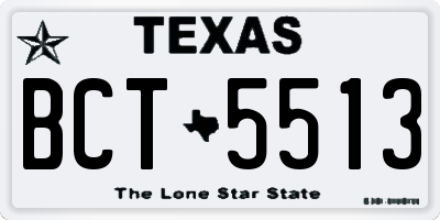 TX license plate BCT5513