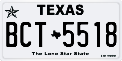 TX license plate BCT5518