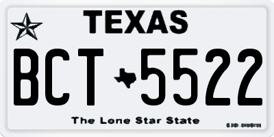 TX license plate BCT5522