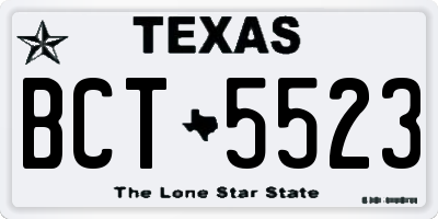 TX license plate BCT5523
