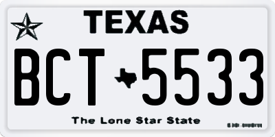 TX license plate BCT5533