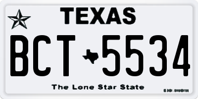 TX license plate BCT5534