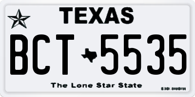 TX license plate BCT5535
