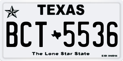 TX license plate BCT5536
