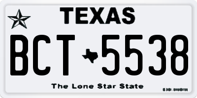 TX license plate BCT5538