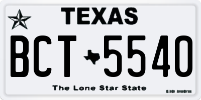 TX license plate BCT5540