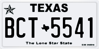 TX license plate BCT5541