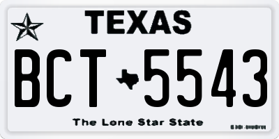 TX license plate BCT5543