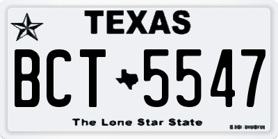 TX license plate BCT5547