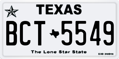 TX license plate BCT5549