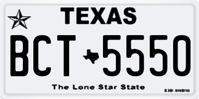 TX license plate BCT5550