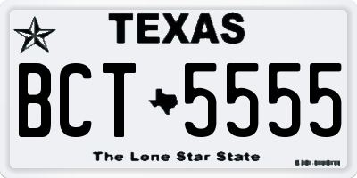 TX license plate BCT5555