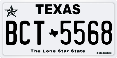 TX license plate BCT5568