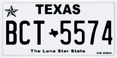 TX license plate BCT5574