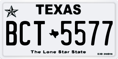 TX license plate BCT5577