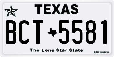 TX license plate BCT5581