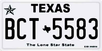 TX license plate BCT5583