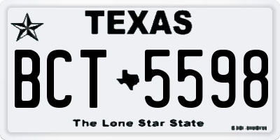 TX license plate BCT5598
