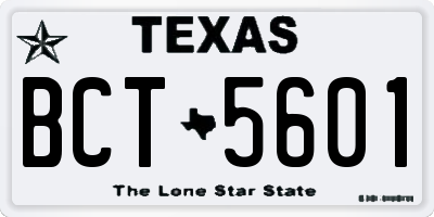 TX license plate BCT5601