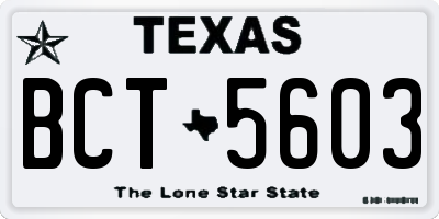 TX license plate BCT5603