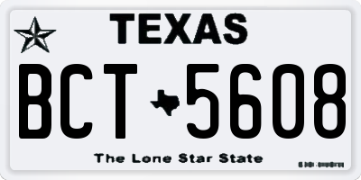 TX license plate BCT5608