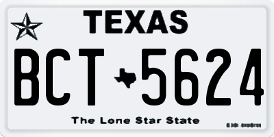 TX license plate BCT5624