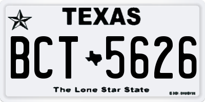 TX license plate BCT5626