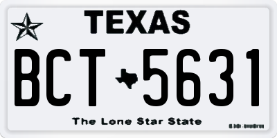 TX license plate BCT5631