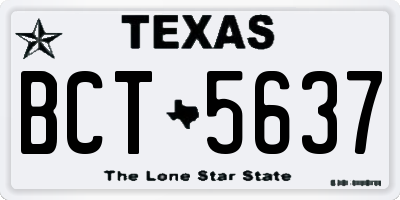 TX license plate BCT5637