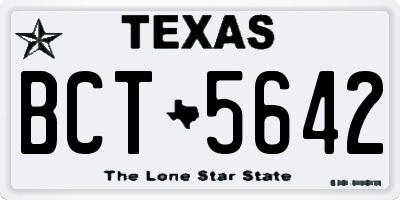 TX license plate BCT5642