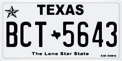 TX license plate BCT5643