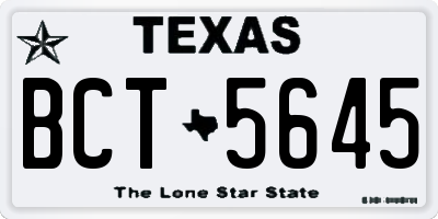 TX license plate BCT5645