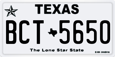 TX license plate BCT5650