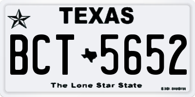 TX license plate BCT5652