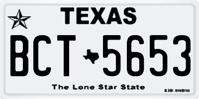 TX license plate BCT5653