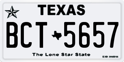 TX license plate BCT5657